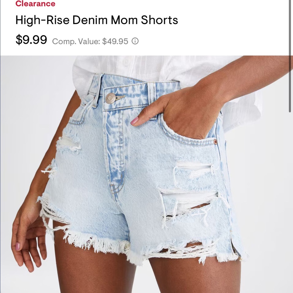 Aeropostale Light Blue Ripped Denim Shorts